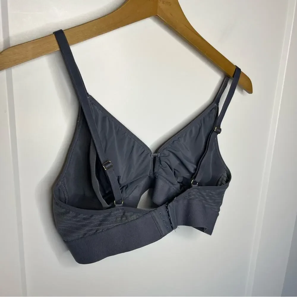 Lively Smoke Gray The Busty Striped Mesh Bralette Bra Size 2